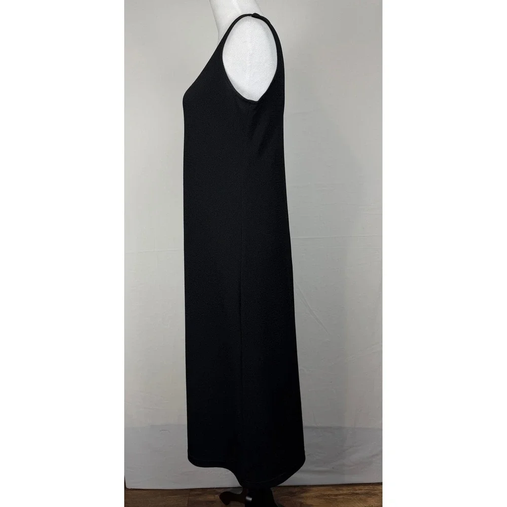 Karin Stevens Sleeveless Maxi Dress Womens 8P Black Textured Crepe Column 536938